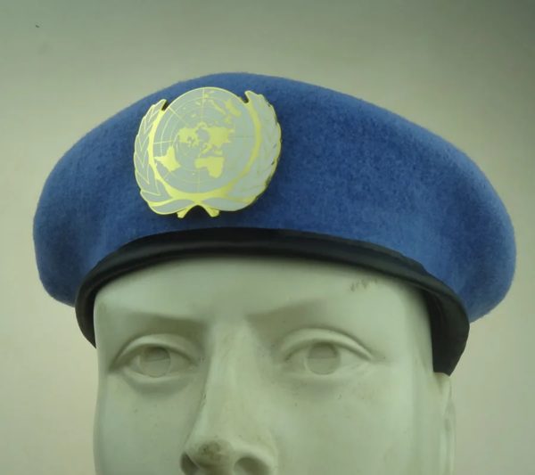 Casquette des forces de maintien de la paix des Nations Unies, chapeau militaire avec badge de l'ONU, épingle en métal – Image 4