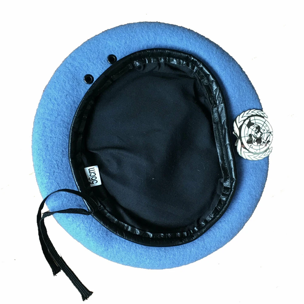 Casquette des forces de maintien de la paix des Nations Unies, chapeau militaire avec badge de l'ONU, épingle en métal Casquette des forces de maintien de la paix des Nations Unies, chapeau militaire avec badge de l'ONU, épingle en métal