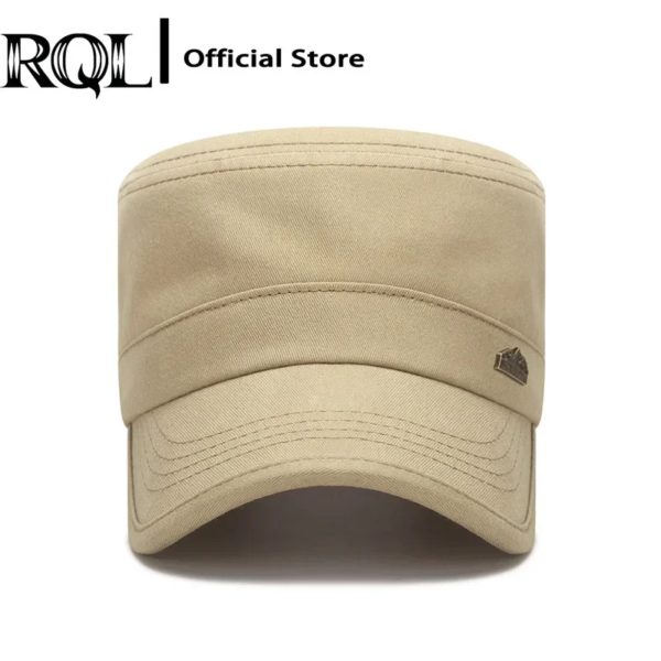 Casquette militaire unisexe en coton sergé, chapeau plat pour hommes, sports de plein air d'été, papa, respirant, uni, document – Image 2