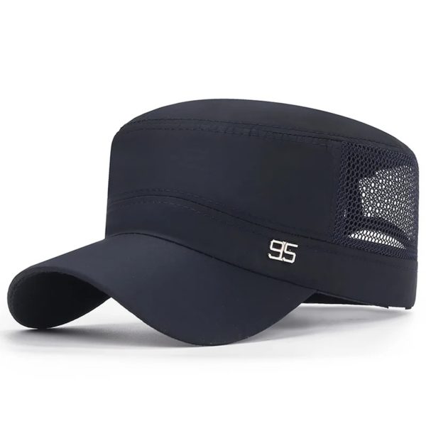 Casquette militaire plate pour hommes, chapeau d'opérabilité pour hommes, pare-soleil extérieur, chapeau en maille, printemps, été – Image 3