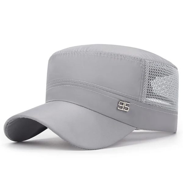 Casquette militaire plate pour hommes, chapeau d'opérabilité pour hommes, pare-soleil extérieur, chapeau en maille, printemps, été – Image 6