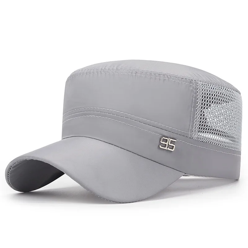 Casquette militaire plate pour hommes, chapeau d'opérabilité pour hommes, pare-soleil extérieur, chapeau en maille, printemps, été