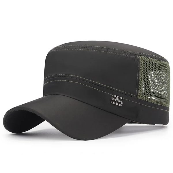 Casquette militaire plate pour hommes, chapeau d'opérabilité pour hommes, pare-soleil extérieur, chapeau en maille, printemps, été – Image 4
