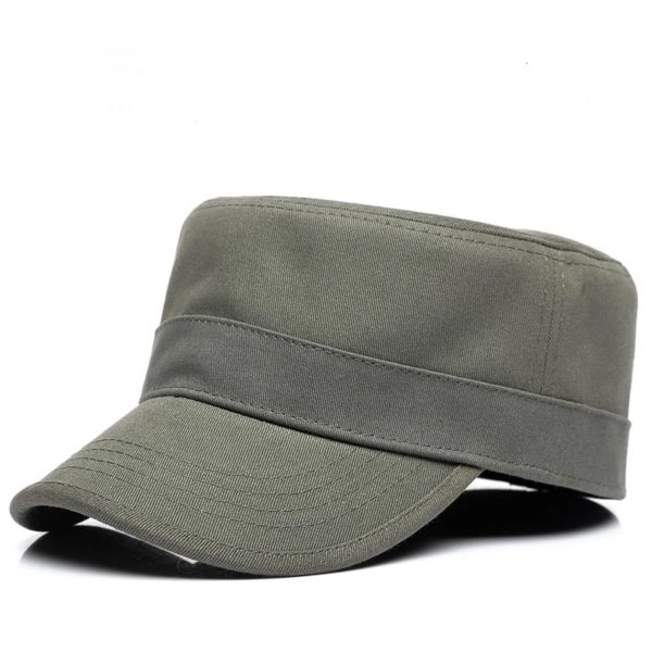 Casquette de baseball en coton pour adultes, casquette militaire rigide à dos fermé, grande tête, casquette militaire plate, 56cm 58cm 60cm