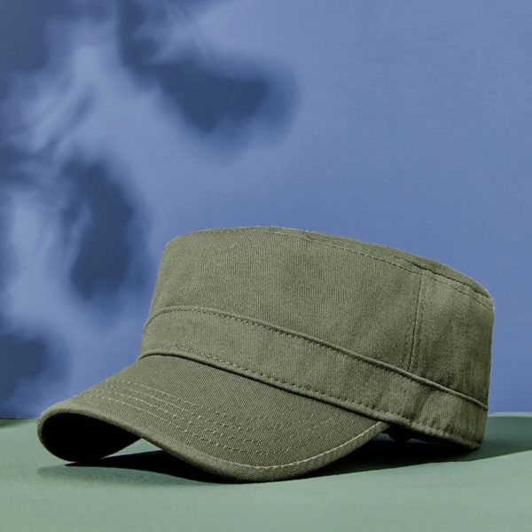 Casquette de soleil décontractée en pur coton pour homme, chapeau plat pour papa, chapeaux militaires de l'armée pour femme, casquettes de baseball, grande taille, 55-60cm, 60-65cm – Image 4
