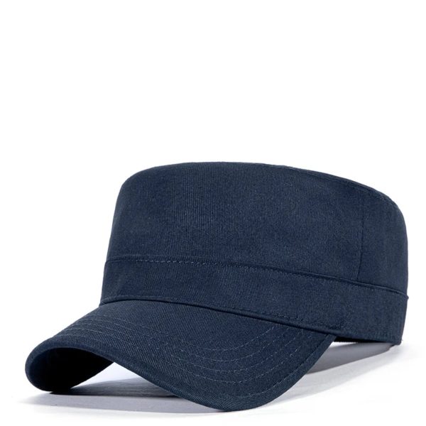 Casquette de soleil décontractée en pur coton pour homme, chapeau plat pour papa, chapeaux militaires de l'armée pour femme, casquettes de baseball, grande taille, 55-60cm, 60-65cm – Image 6