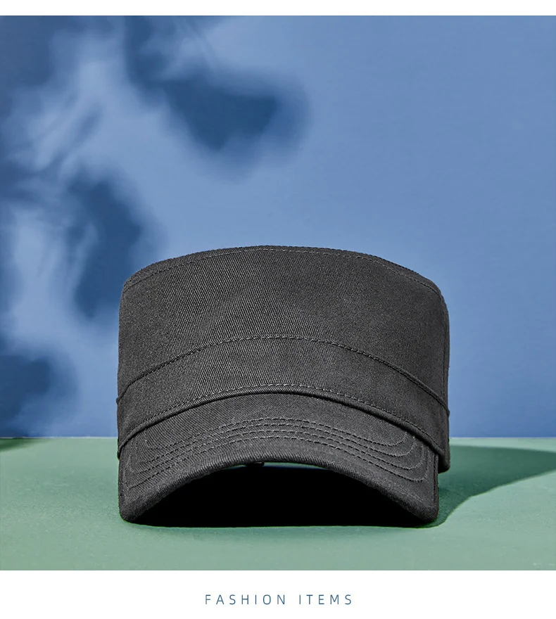 Casquette de soleil décontractée en pur coton pour homme, chapeau plat pour papa, chapeaux militaires de l'armée pour femme, casquettes de baseball, grande taille, 55-60cm, 60-65cm