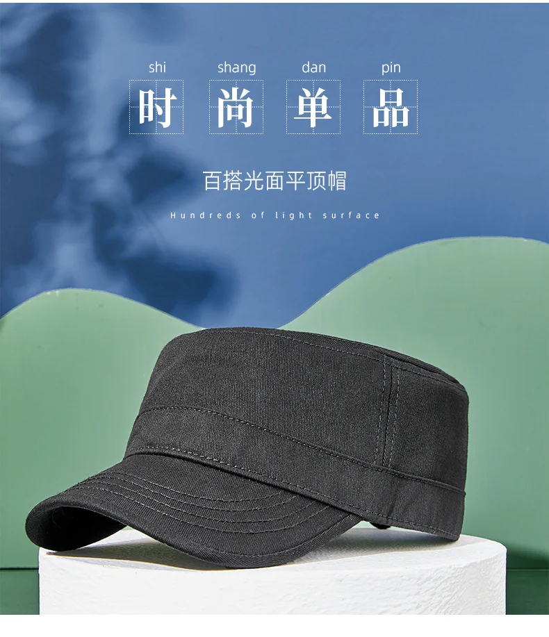 Casquette de soleil décontractée en pur coton pour homme, chapeau plat pour papa, chapeaux militaires de l'armée pour femme, casquettes de baseball, grande taille, 55-60cm, 60-65cm