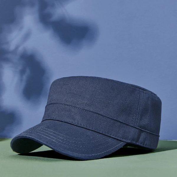 Casquette de soleil décontractée en pur coton pour homme, chapeau plat pour papa, chapeaux militaires de l'armée pour femme, casquettes de baseball, grande taille, 55-60cm, 60-65cm – Image 3