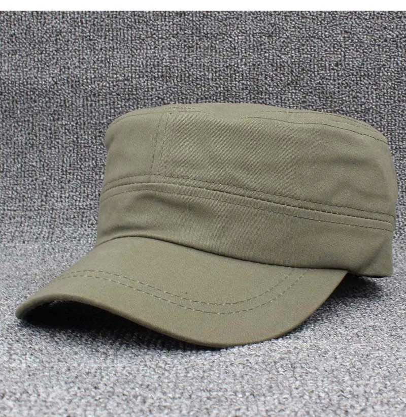 Chapeau militaire vintage classique pour hommes et femmes, casquette plate réglable, marque solide, mode adulte, été, automne, Z12X04