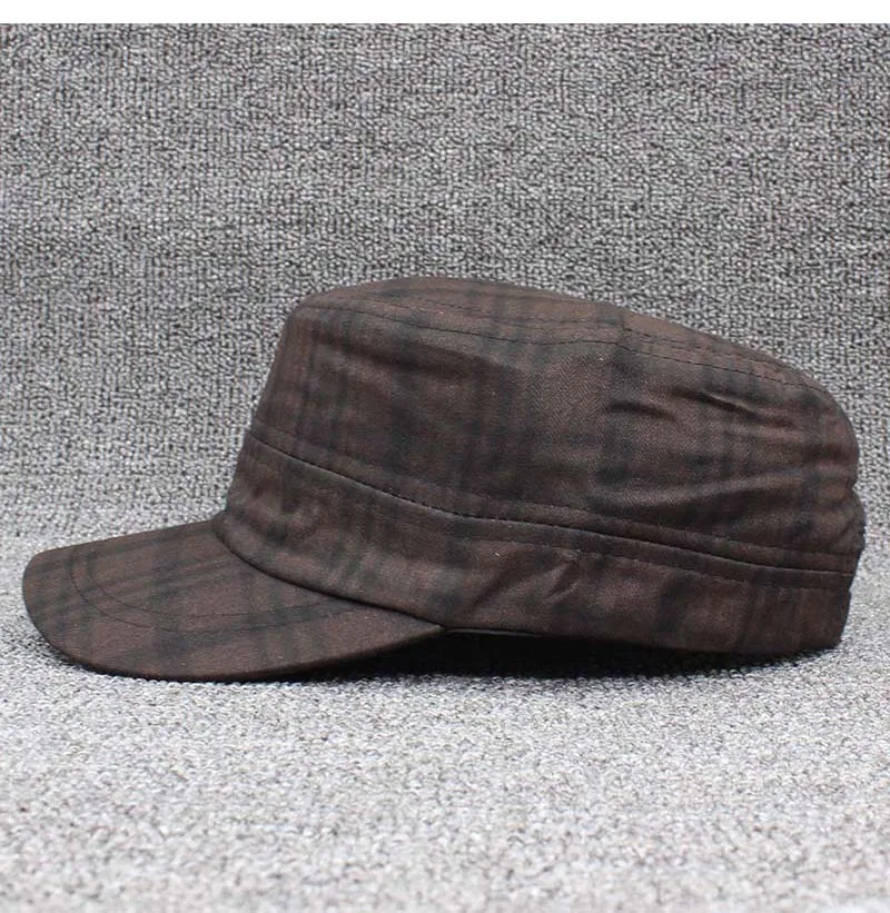 Chapeau militaire vintage classique pour hommes et femmes, casquette plate réglable, marque solide, mode adulte, été, automne, Z12X04