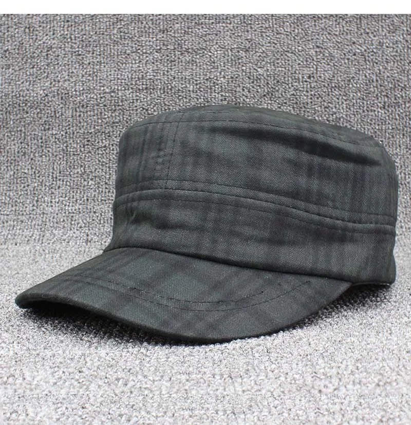 Chapeau militaire vintage classique pour hommes et femmes, casquette plate réglable, marque solide, mode adulte, été, automne, Z12X04