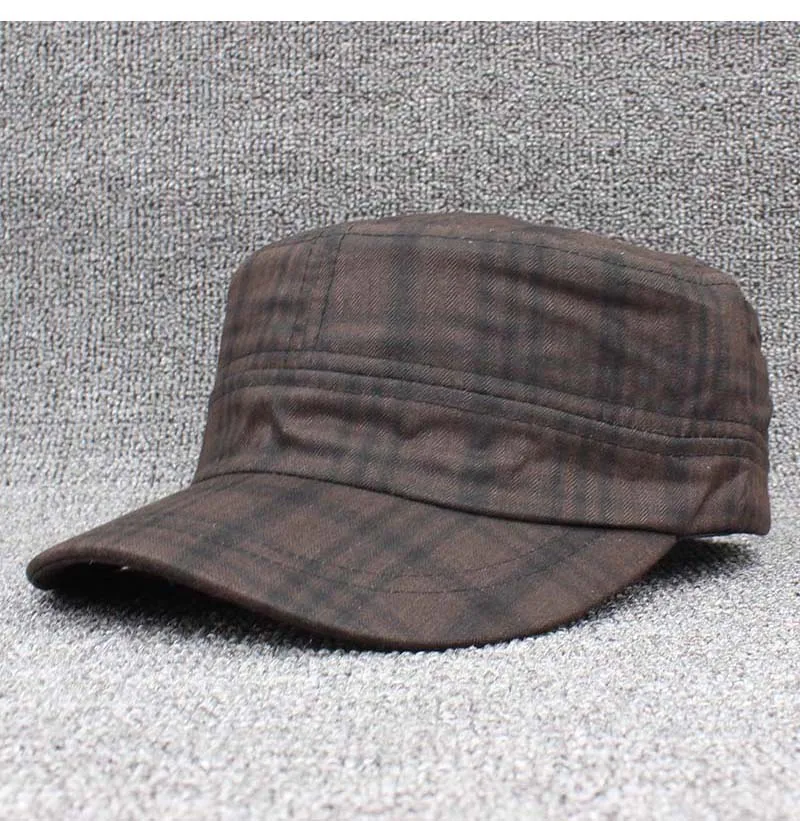 Chapeau militaire vintage classique pour hommes et femmes, casquette plate réglable, marque solide, mode adulte, été, automne, Z12X04