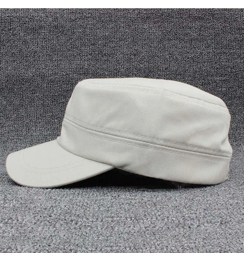 Chapeau militaire vintage classique pour hommes et femmes, casquette plate réglable, marque solide, mode adulte, été, automne, Z12X04