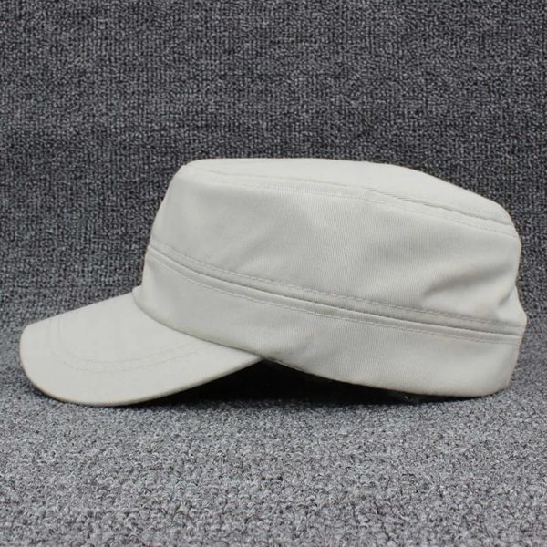 Chapeau militaire vintage classique pour hommes et femmes, casquette plate réglable, marque solide, mode adulte, été, automne, Z12X04 – Image 3