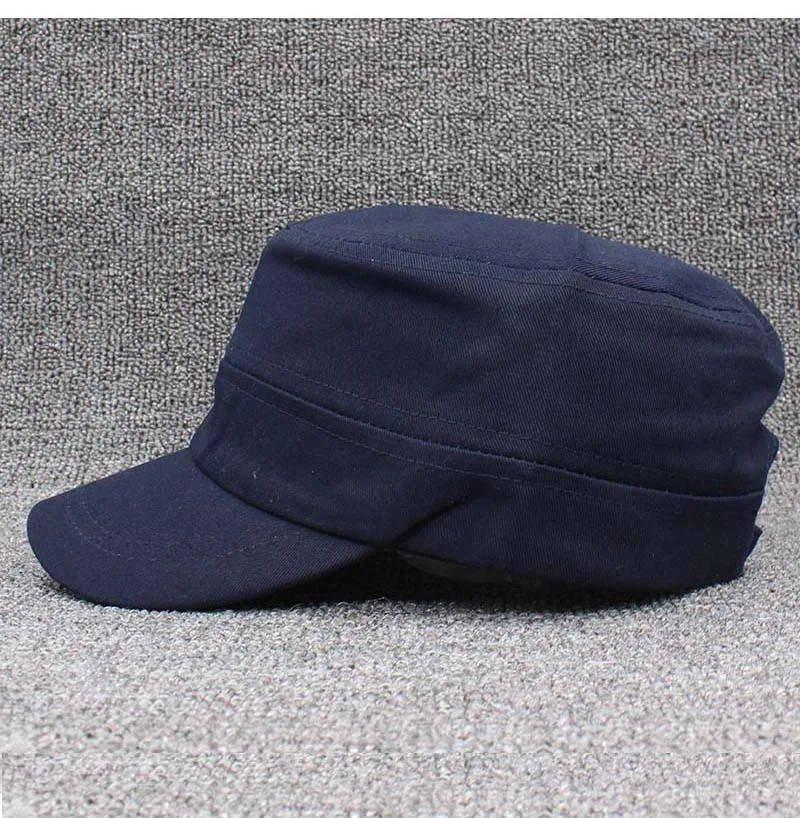 Chapeau militaire vintage classique pour hommes et femmes, casquette plate réglable, marque solide, mode adulte, été, automne, Z12X04