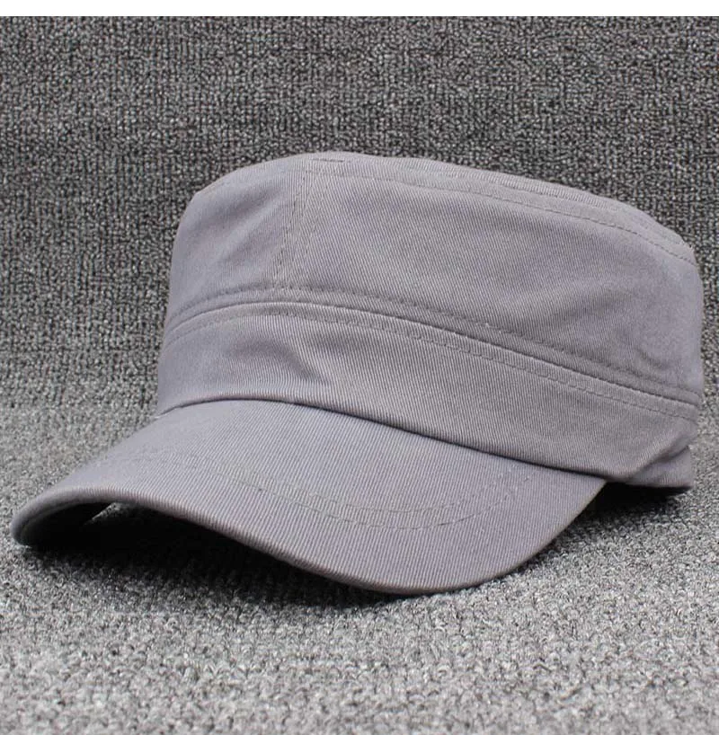 Chapeau militaire vintage classique pour hommes et femmes, casquette plate réglable, marque solide, mode adulte, été, automne, Z12X04