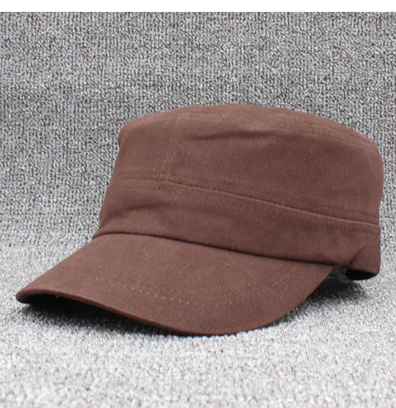 Chapeau militaire vintage classique pour hommes et femmes, casquette plate réglable, marque solide, mode adulte, été, automne, Z12X04