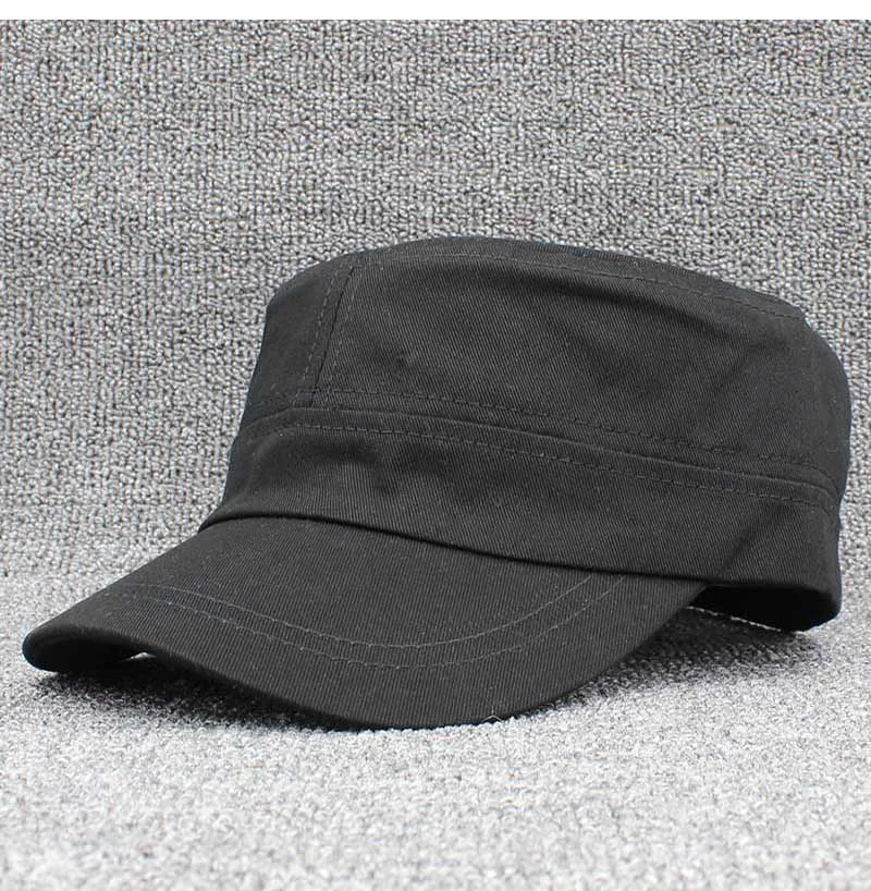 Chapeau militaire vintage classique pour hommes et femmes, casquette plate réglable, marque solide, mode adulte, été, automne, Z12X04