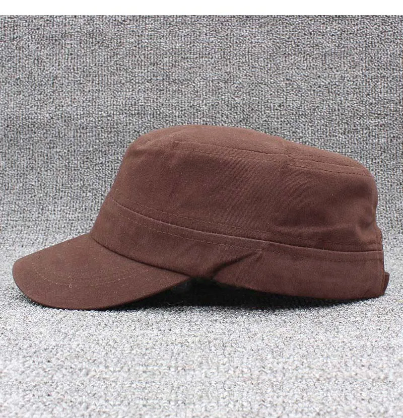 Chapeau militaire vintage classique pour hommes et femmes, casquette plate réglable, marque solide, mode adulte, été, automne, Z12X04