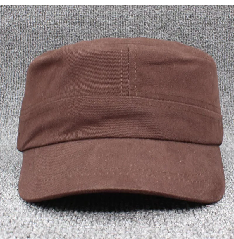 Chapeau militaire vintage classique pour hommes et femmes, casquette plate réglable, marque solide, mode adulte, été, automne, Z12X04