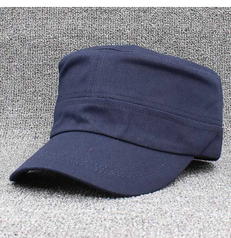 Chapeau militaire vintage classique pour hommes et femmes, casquette plate réglable, marque solide, mode adulte, été, automne, Z12X04