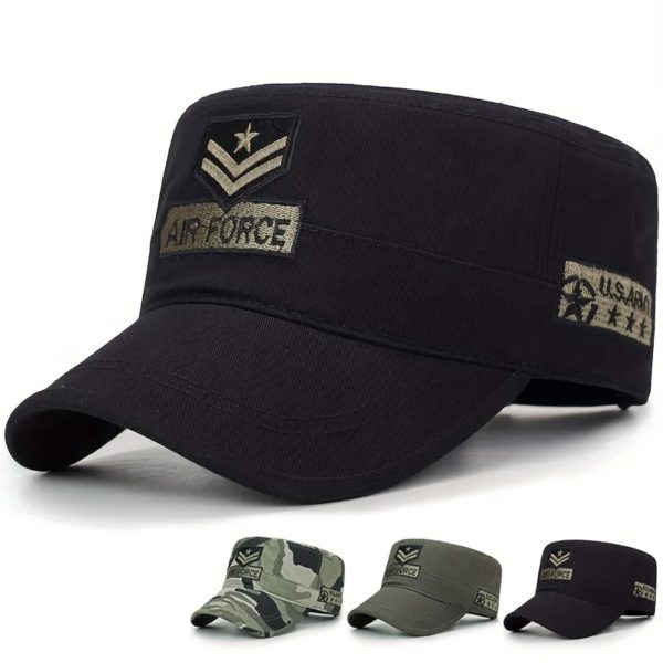 Casquette de baseball unisexe avec flèche Air Force brodée, chapeaux de marin pour hommes, dessus plat, casquette militaire de capitaine, printemps et automne
