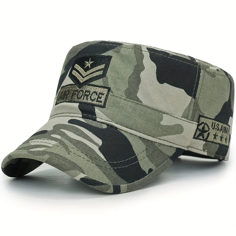 Casquette de baseball unisexe avec flèche Air Force brodée, chapeaux de marin pour hommes, dessus plat, casquette militaire de capitaine, printemps et automne