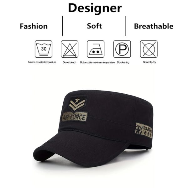 Casquette de baseball unisexe avec flèche Air Force brodée, chapeaux de marin pour hommes, dessus plat, casquette militaire de capitaine, printemps et automne – Image 6