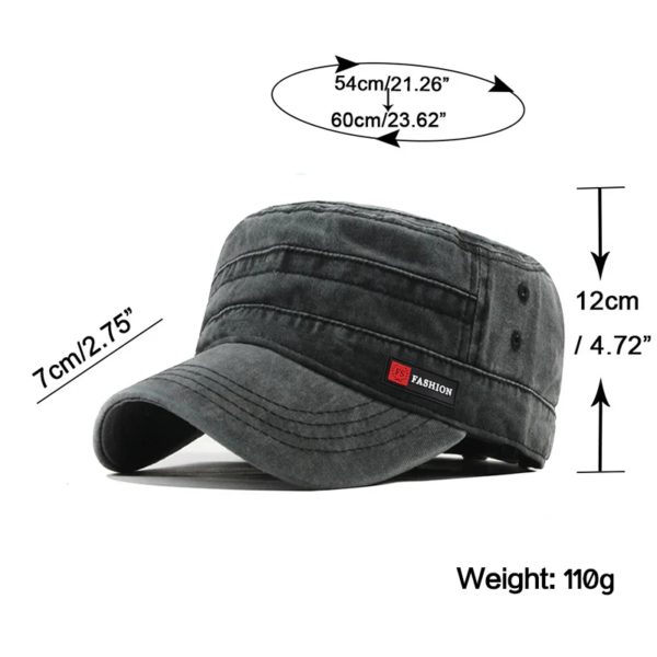 Casquette et chapeau déFlexpour hommes, marque classique, vintage, plat, ajustable, casquette ThUNICEF, chapeaux militaires d'été pour hommes, pêche – Image 6