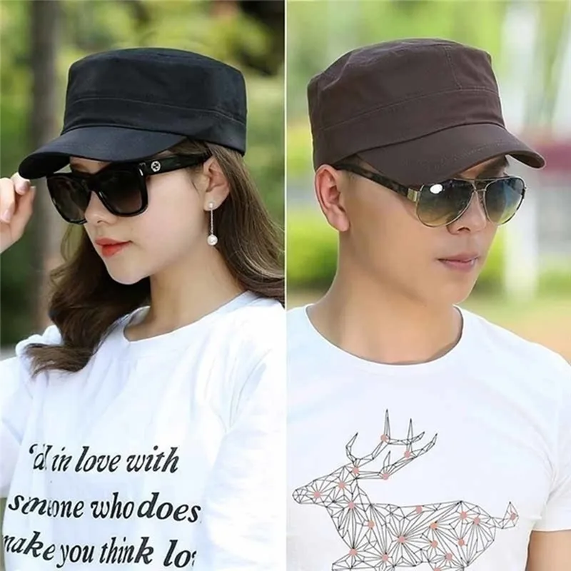 Chapeau de patrouille militaire unisexe réglable, chapeau de l'armée vintage, casquette de cadet, 5 couleurs, style classique, uni, plat, hommes, femmes, mode, 1 pièce