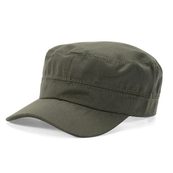 Chapeau de patrouille militaire unisexe réglable, chapeau de l'armée vintage, casquette de cadet, 5 couleurs, style classique, uni, plat, hommes, femmes, mode, 1 pièce – Image 4