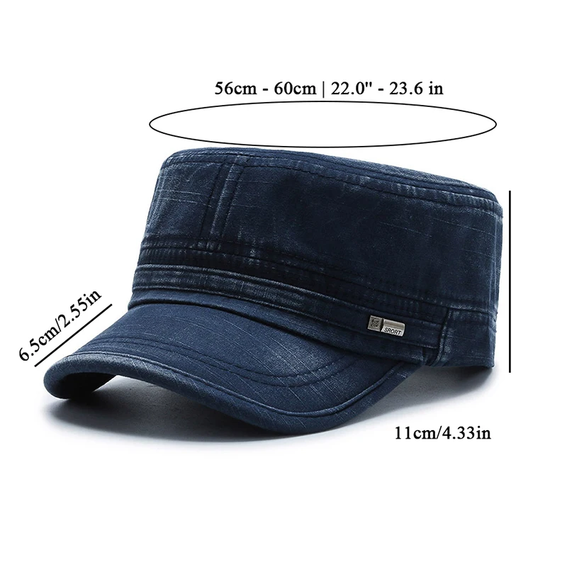 Chapeaux militaires en coton lavé pour hommes et femmes, casquettes Cambat de style cadet, casquette plate réglable, chapeau de soleil printemps et été, nouveau, 2023