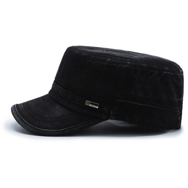 Chapeaux militaires en coton lavé pour hommes et femmes, casquettes Cambat de style cadet, casquette plate réglable, chapeau de soleil printemps et été, nouveau, 2023 – Image 6