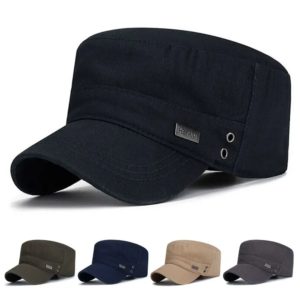 Casquette de baseball unisexe en coton pour hommes, chapeau de l'armée, chapeau de cadet militaire, respirant, saut, pêche, plat, réglable