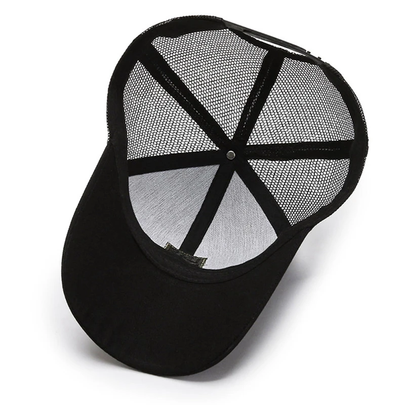 Chapeau de soleil en maille respirante avec lettre brodée pour hommes, casquette CamSolomon, visière, cool, sports de plein air, visière, protection UV, été
