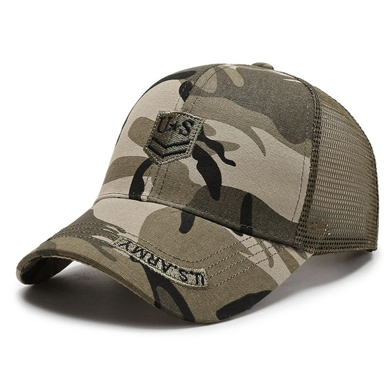 Chapeau de soleil en maille respirante avec lettre brodée pour hommes, casquette CamSolomon, visière, cool, sports de plein air, visière, protection UV, été