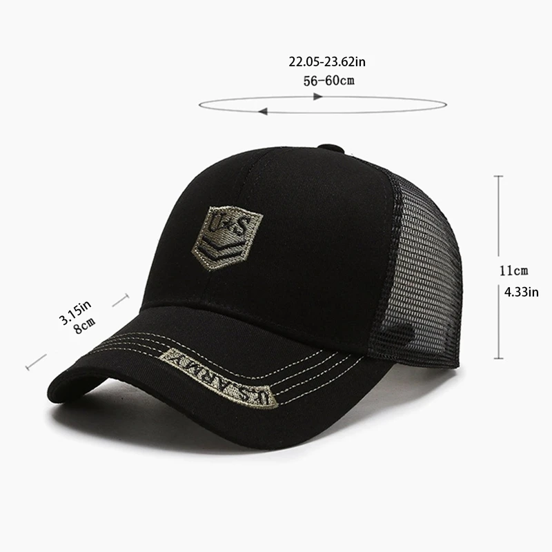 Chapeau de soleil en maille respirante avec lettre brodée pour hommes, casquette CamSolomon, visière, cool, sports de plein air, visière, protection UV, été