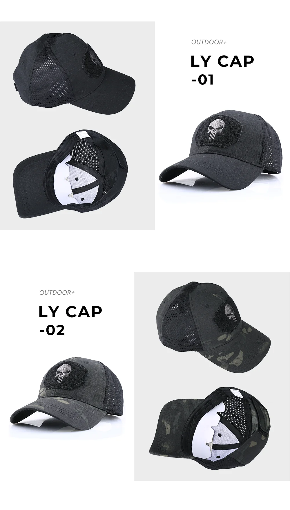 DulSkull-Casquette de Baseball CamSolomon pour Homme, Chapeau de Camionneur Respirant, Ajustable, pour l'Été