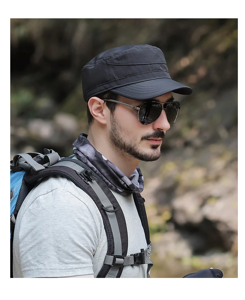 Chapeau militaire Sports de plein air pour hommes Casquettes à visière Adjustable55-60cm d'été Document solide Chapeaux de camionneur Protection solaire de printemps Casquette solaire Chapeau militaire Sports de plein air pour hommes Casquettes à visière Adjustable55-60cm d'été Document solide Chapeaux de camionneur Protection solaire de printemps Casquette solaire