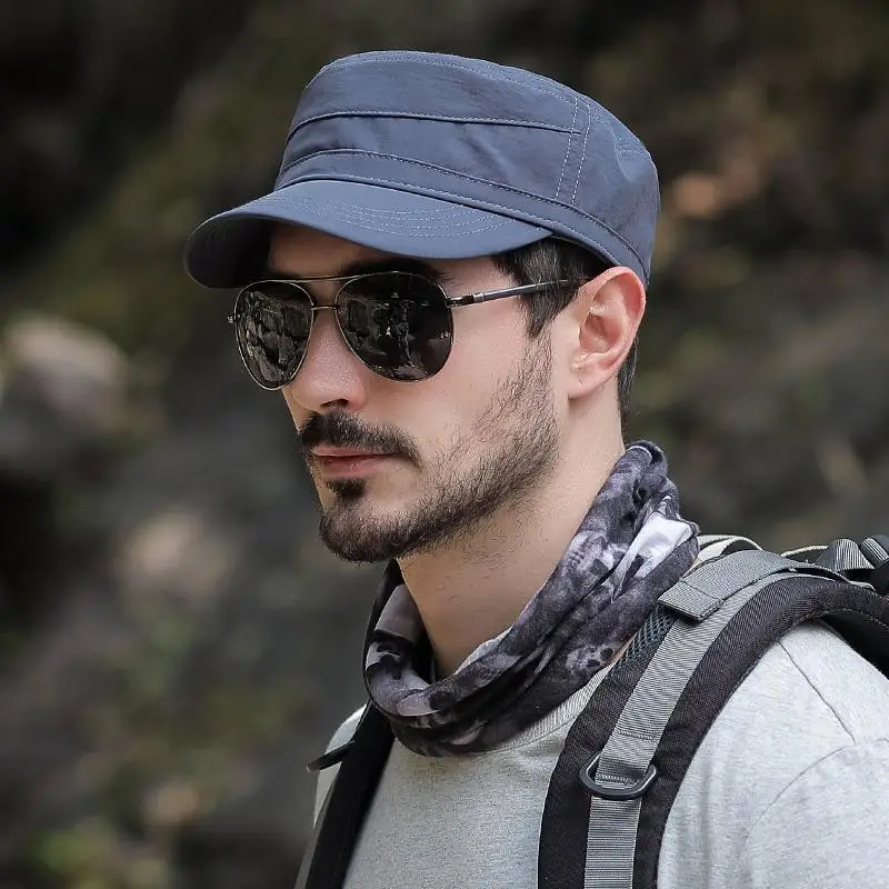 Chapeau militaire Sports de plein air pour hommes Casquettes à visière Adjustable55-60cm d'été Document solide Chapeaux de camionneur Protection solaire de printemps Casquette solaire Chapeau militaire Sports de plein air pour hommes Casquettes à visière Adjustable55-60cm d'été Document solide Chapeaux de camionneur Protection solaire de printemps Casquette solaire