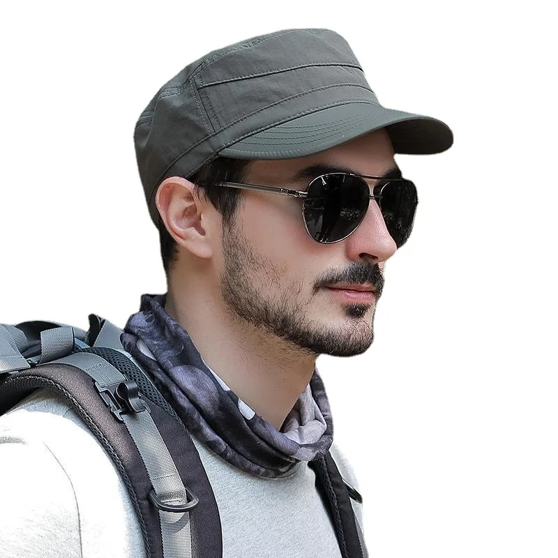 Chapeau militaire Sports de plein air pour hommes Casquettes à visière Adjustable55-60cm d'été Document solide Chapeaux de camionneur Protection solaire de printemps Casquette solaire Chapeau militaire Sports de plein air pour hommes Casquettes à visière Adjustable55-60cm d'été Document solide Chapeaux de camionneur Protection solaire de printemps Casquette solaire