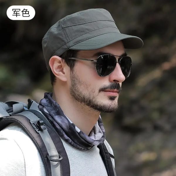 Chapeau militaire Sports de plein air pour hommes Casquettes à visière Adjustable55-60cm d'été Document solide Chapeaux de camionneur Protection solaire de printemps Casquette solaire – Image 5