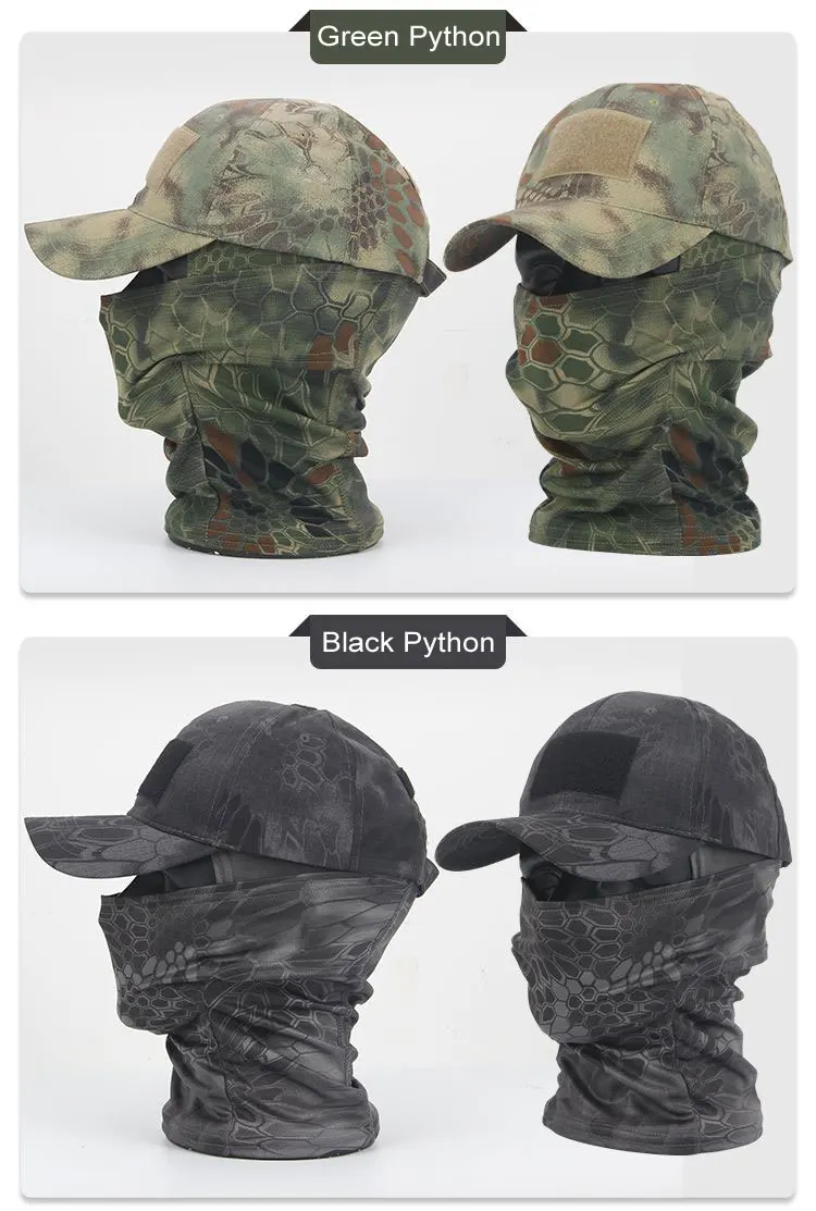 Casquettes de baseball pour l'été Snapback Sun chapeaux Camouflage extérieur Cagoule demi masque de Ski