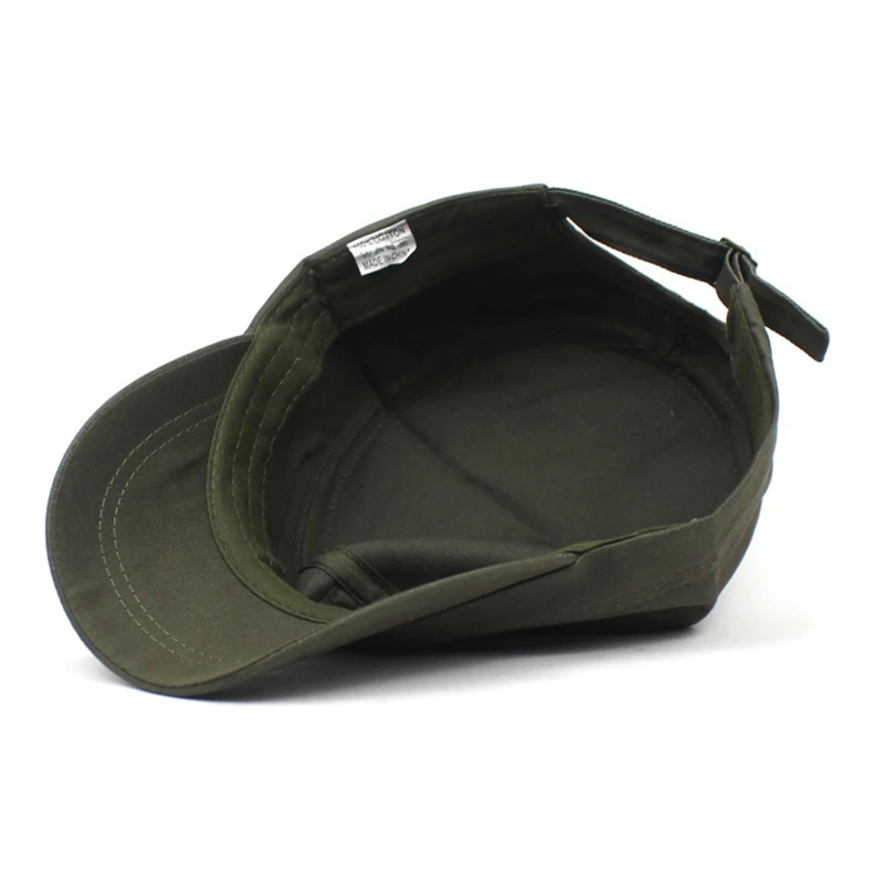 Casquette de style militaire pour hommes et femmes, pur document, coton lavé, dessus plat, chapeau à visière réglable, été, automne