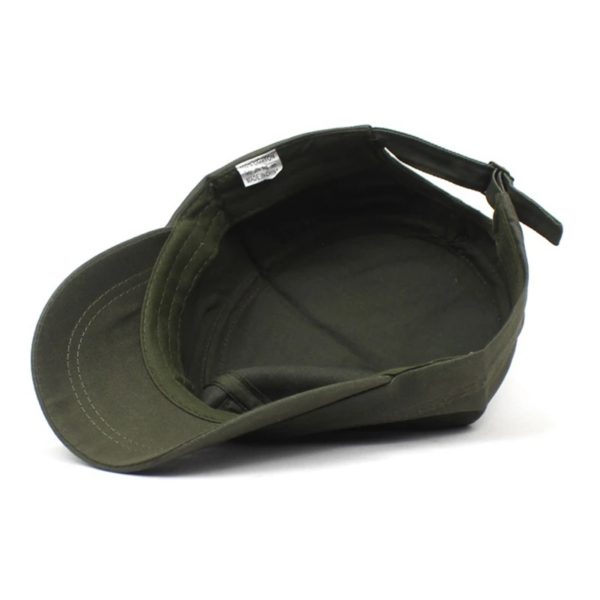 Casquette de style militaire pour hommes et femmes, pur document, coton lavé, dessus plat, chapeau à visière réglable, été, automne – Image 6