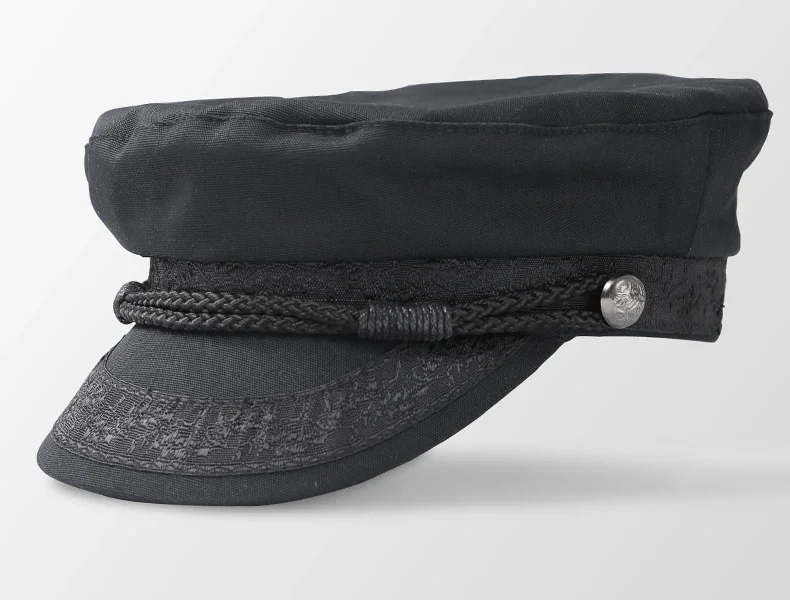 Chapeau Militaire en Coton Rétro pour Homme, Casquette Marine Unisexe, Haut pio, Marin, Capitaine, Noir, Bateau, Mode, Automne, Grande Taille, 62cm