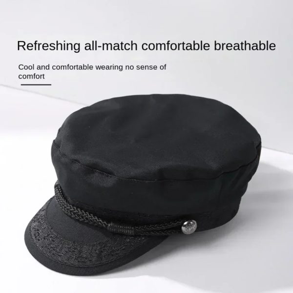 Chapeau Militaire en Coton Rétro pour Homme, Casquette Marine Unisexe, Haut pio, Marin, Capitaine, Noir, Bateau, Mode, Automne, Grande Taille, 62cm – Image 4