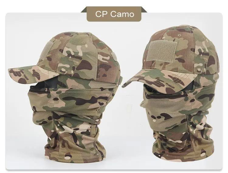 Casquettes de baseball pour l'été Snapback Sun chapeaux Camouflage extérieur Cagoule demi masque de Ski