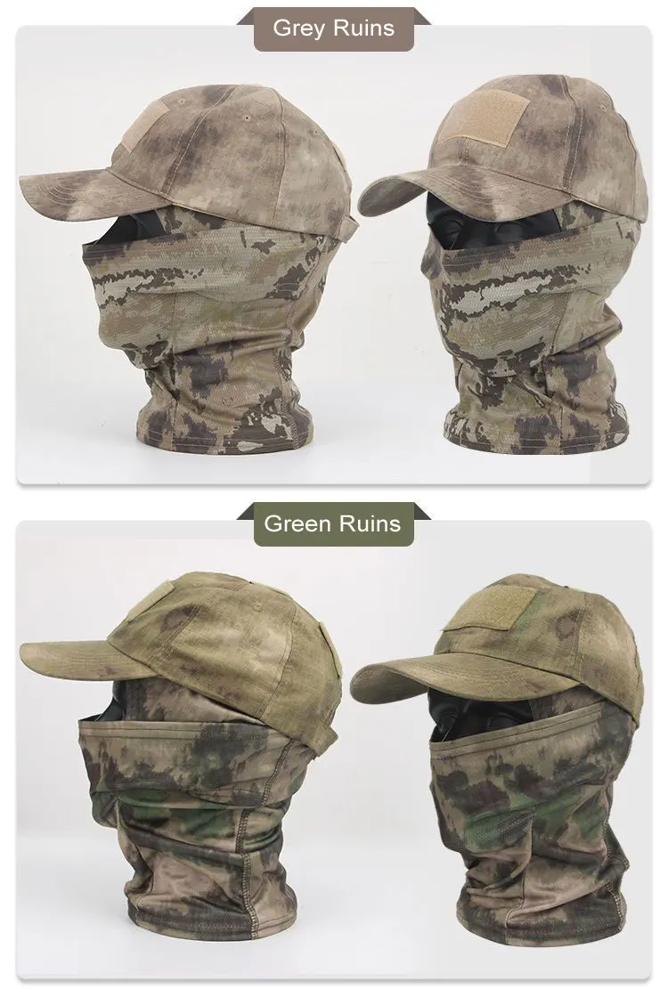 Casquettes de baseball pour l'été Snapback Sun chapeaux Camouflage extérieur Cagoule demi masque de Ski